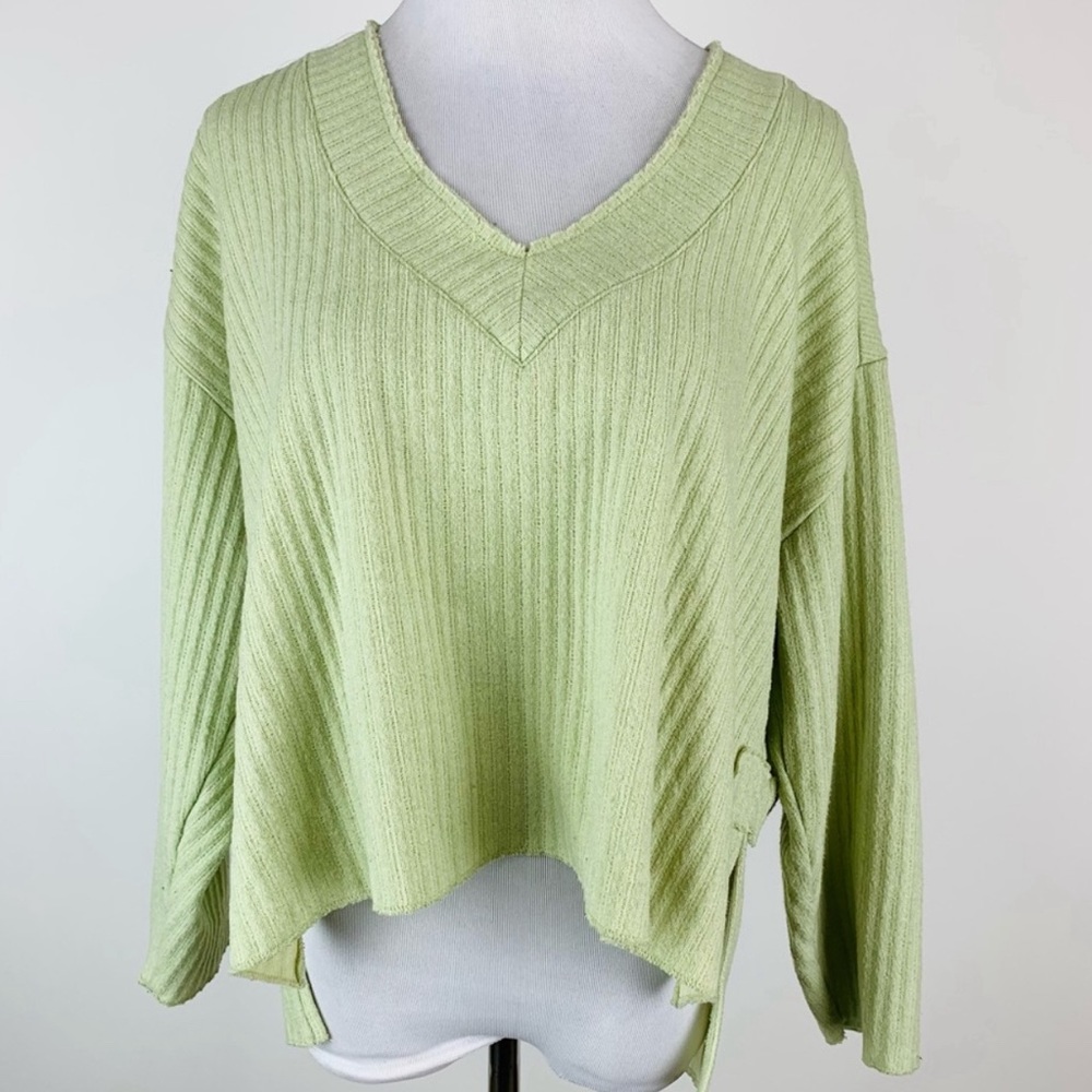 Urban Outfitters Anka Slouchy Ribbed Oversized V-Neck Hi/Lo Sweater Sz xS